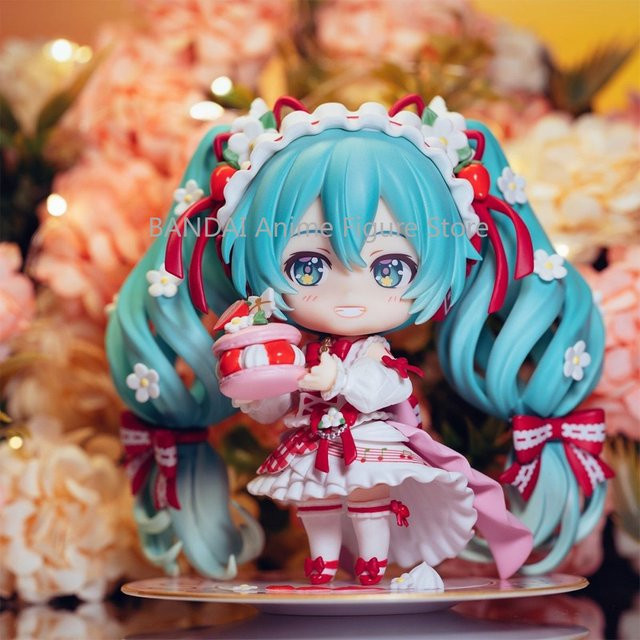 Bandai Nendoroid-Figur Kawaii Hatsune Miku Erdbeerkuchen, Anime-Modellpuppe - Bild 1