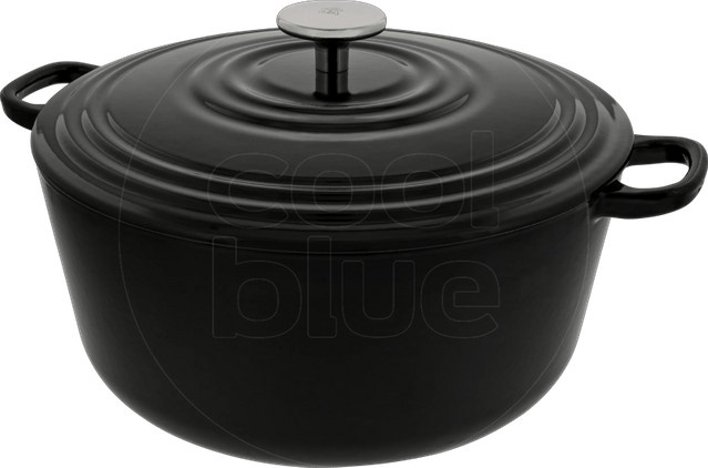BK Bourgogne Bräter aus emailliertem Gusseisen, Jet Black, Durchmesser: 28 cm - Bild 1
