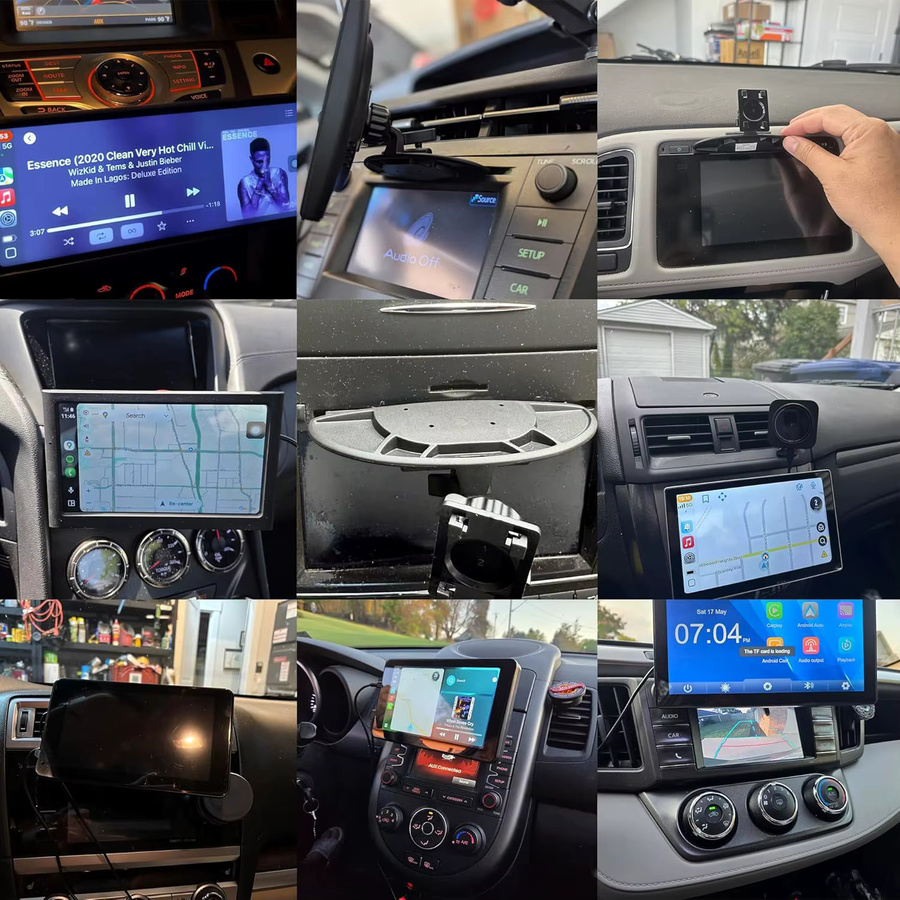 CD-Schlitz-Halterung für Carplay-Bildschirm und Garmin Nuvi GPS, 17mm Kugelgelenk, Schwarz, passend für 4-11 Zoll Monitore, Android Auto und Tablets - Bild 6