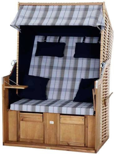 Trendy by Devries Strandkorb Trend 10+ mit Ottoman, Akazienholz FSC, Gestreift in Natur und Multicolour - Bild 2