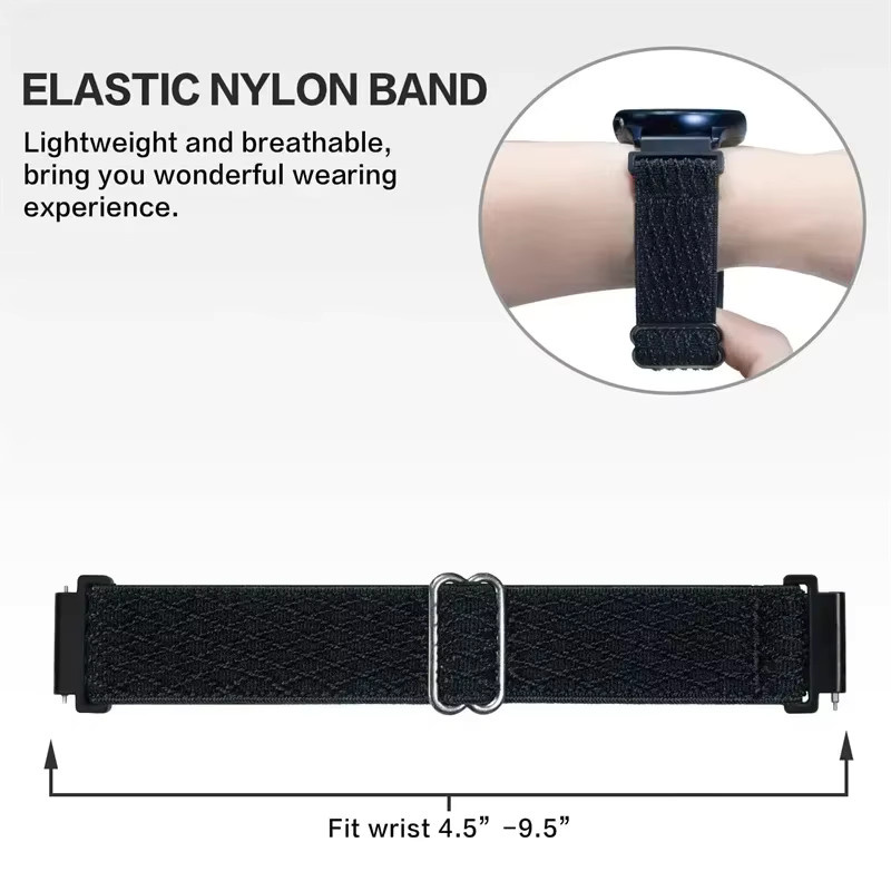 Uhrenarmband Nylon, Schwarz, 20 mm, 22 mm - Bild 4