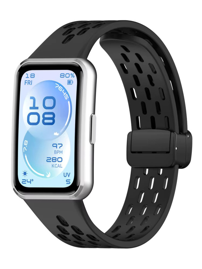 RMUTANE Uhrenarmband Silikon, Schwarz, Unisex, für Huawei Band 11/11 NFC - Bild 2