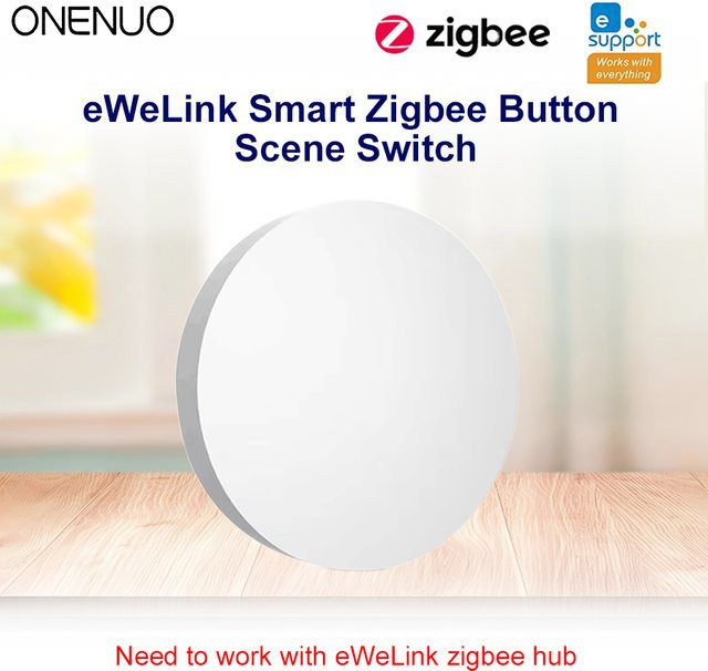 ONENUO Smart Zigbee Wireless Switch Push Button in Weiß mit Batterie für Ewelink APP Automatisierung via Gateway - Bild 1