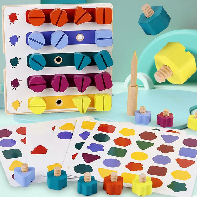 Tlewj Holz Schraube Demontage Montage Spielzeug Bunt / Mehrfarbig - Bild 1