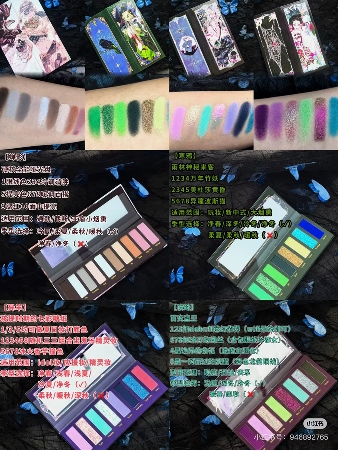 Narimi Lidschatten-Palette, 10 Farben, matt, Chamäleon-Schimmer, Unisex - Bild 3
