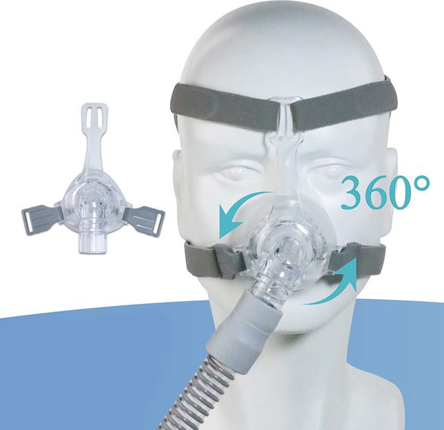 SALORIE Vollgesichtsmaske für CPAP Auto CPAP APAP BIPAP Maschinen als Anti-Schnarchen-Schlafhilfe in Transparent - Bild 1