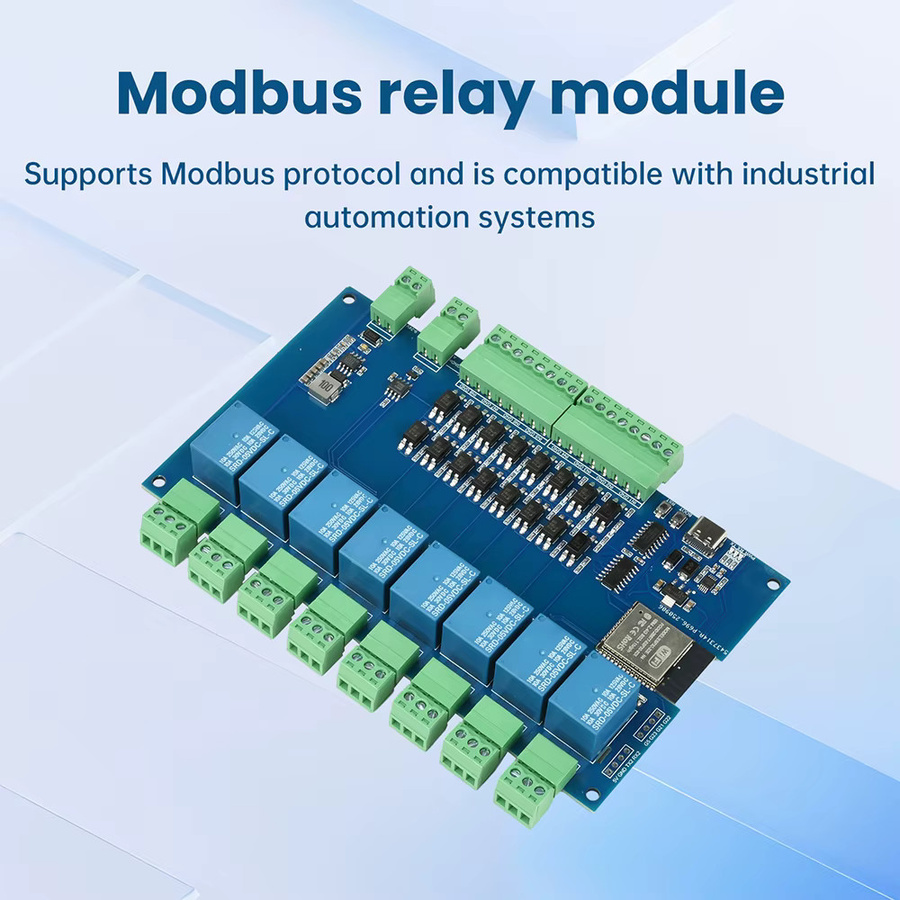 Gaqqee ESP32 Relaismodul mit Wi-Fi und Bluetooth, 4/8-Kanal, RS485 Modbus, optisch isoliert, Typ-C Schnittstelle, Blau - Bild 1