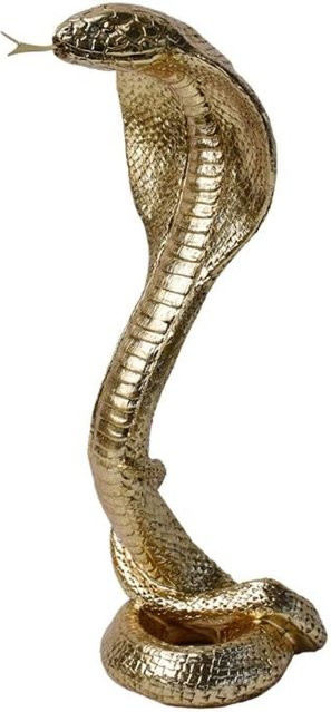 Retro Kobra Skulptur aus Harz in Gold als dekorative Schlangenstatue für dein Tischmittelstück - Bild 1