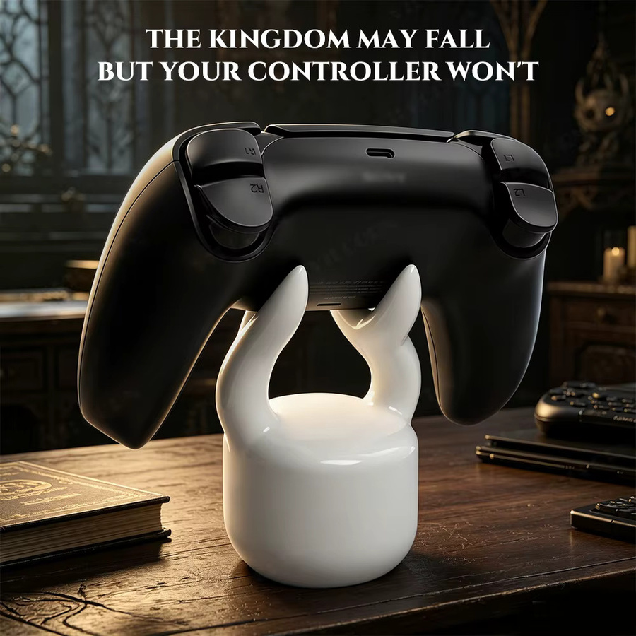 VILCORN Hollow Knight Spielcontroller-Ständer in Weiß, Universeller Gamepad-Halter für PlayStation, Xbox und Nintendo Switch, Schreibtisch-Organizer und Dekoration - Bild 3