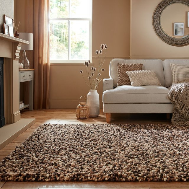 Wollteppich Kadima Design BEAM in Braun, rechteckig, B/T: 200 x 290 cm - Bild 1