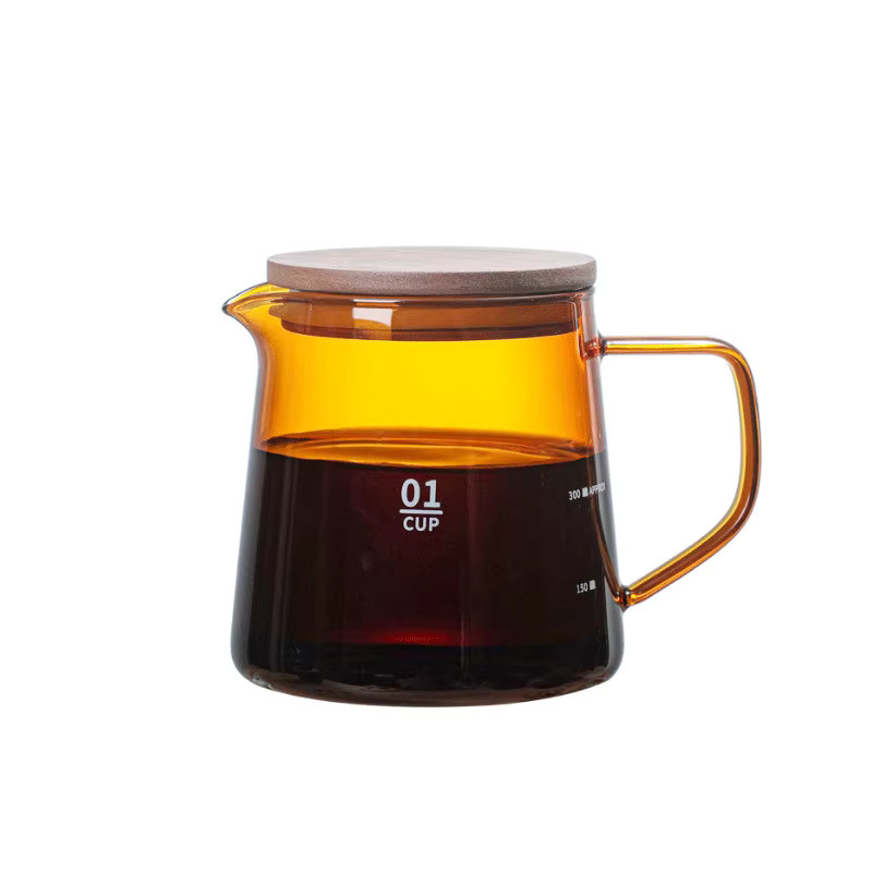 EAKOERS Kaffeekanne aus Glas in Braun mit Deckel, 500 ml - Bild 2