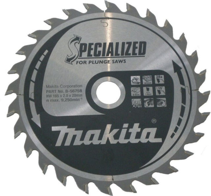 Makita Kreissägeblatt B-56758 Silber, Durchmesser: 165 mm, Bohrung: 20 mm, 28 Zähne - Bild 2