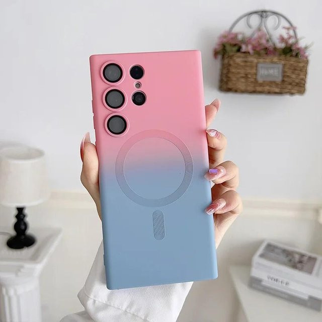 Stoßfeste Silikon Handyhülle mit Displayschutzfolie und Farbverlauf für Samsung Galaxy S26 S25 S24 S23 S22 S21 Ultra, Multicolor - Bild 1