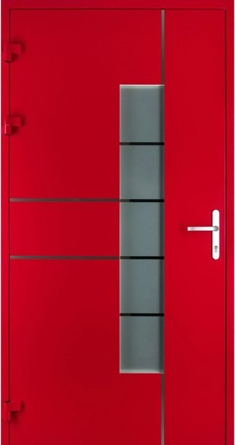 Moderno Haustür M360P in Rubinrot, Aluminium, B: 100 cm, H: 210 cm, DIN Links - Bild 1