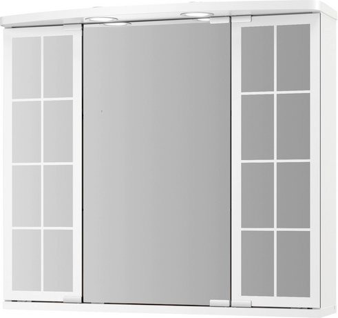 JOKEY Spiegelschrank mit LED-Beleuchtung und Rasierfach in Weiß Hochglanz, B/H: 67,5 x 60 cm - Bild 1