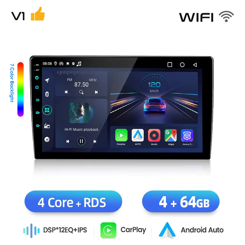 Junsun Autoradio für Renault Trafic 3 (2014-2021) mit 9,0 Zoll HD IPS Touchscreen, CarPlay, Android Auto, GPS, Bluetooth und Navigationssystem in Schwarz - Bild 5