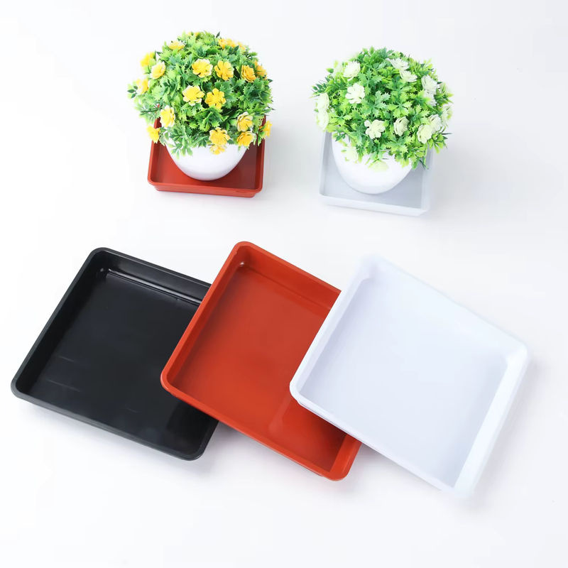 Quadratische Pflanzuntersetzer aus Kunststoff in Weiß für Indoor und Outdoor Gartenbedarf - Bild 4