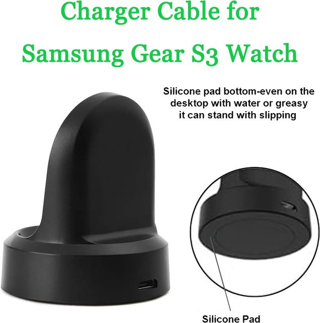 Samsung USB-Ladekabel für Gear S2, S3 Classic, Frontier und Galaxy Watch 46/42 mm Dock-Ladegerät in Schwarz - Bild 1