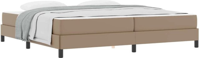 vidaXL Bettrahmen mit Matratze in Cappuccino Braun, modernes Hybridbett aus Stoff und Holz, B/T: 200 x 200 cm - Bild 1