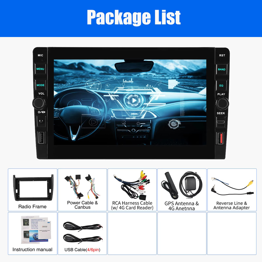 MOPECT Android 15 Autoradio für Volkswagen Polo 6R 6C 2009-2017 mit 8 Zoll Touchscreen, 6GB RAM + 128GB Speicher, CarPlay, Bluetooth, GPS, 4G, DAB und AHD in Schwarz - Bild 6