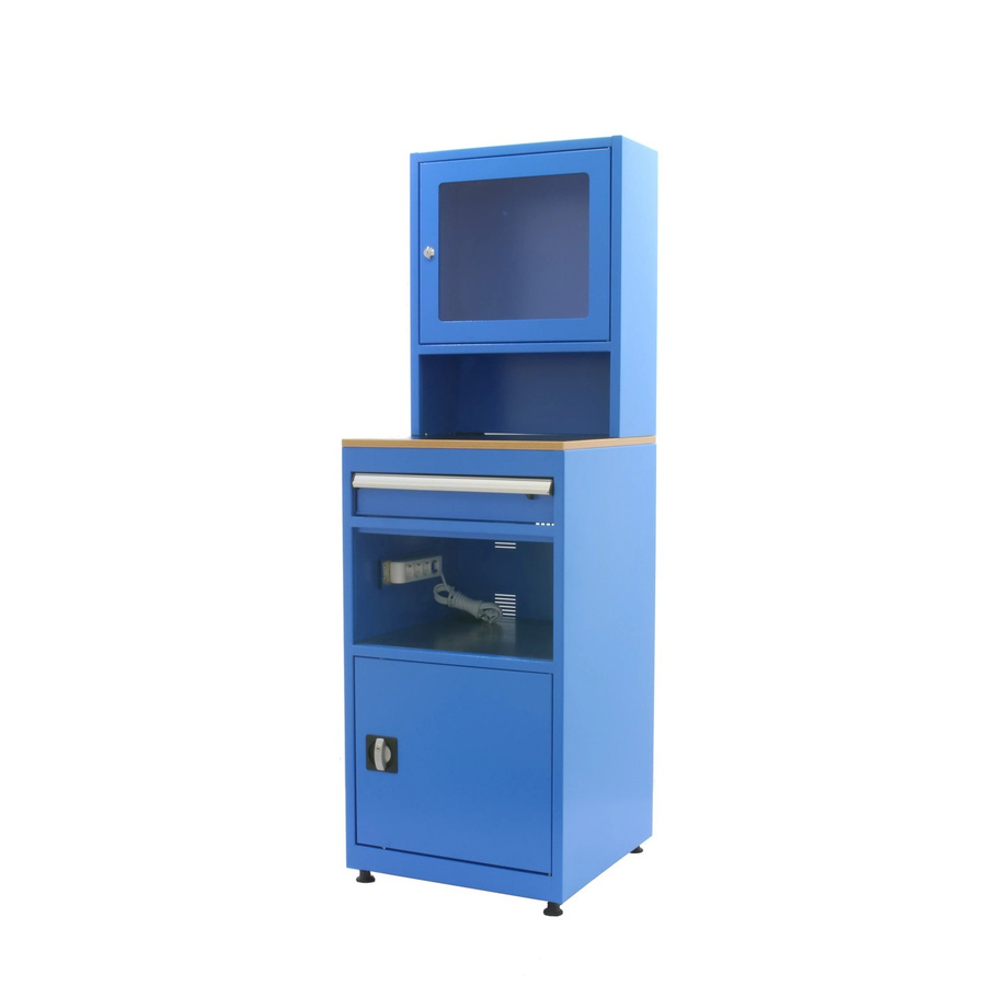 PROREGAL Industrie-PC-Schrank AMEGO Computerschrank mit Schließfach und Stauraum, Blau, H x B x T: 170 x 56 x 57 cm - Bild 2