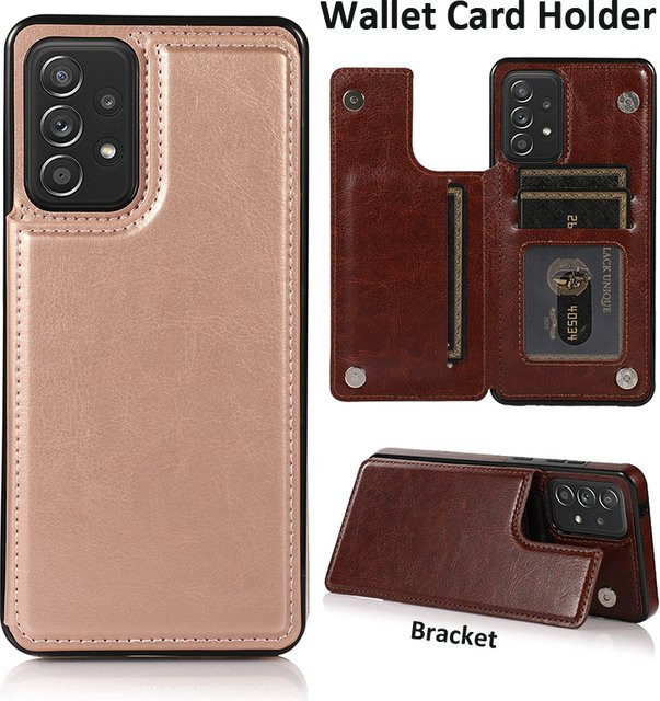 Ulita Plus Luxus Leder Handyhülle mit Kartenfach für Samsung Galaxy S25 S24 S23 A56 A55 A36 A54 A35 A16 in Schwarz - Bild 1