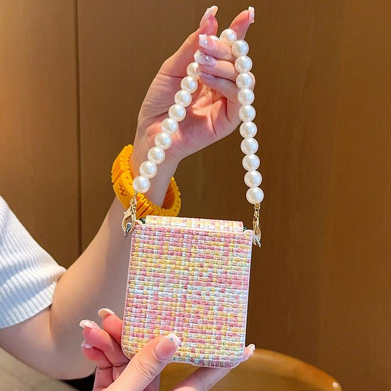 Geflochtene Handyhülle mit Perlenarmband für Motorola Razr 50 Ultra und Razr 60, Multicolour, Harte Abdeckung - Bild 2