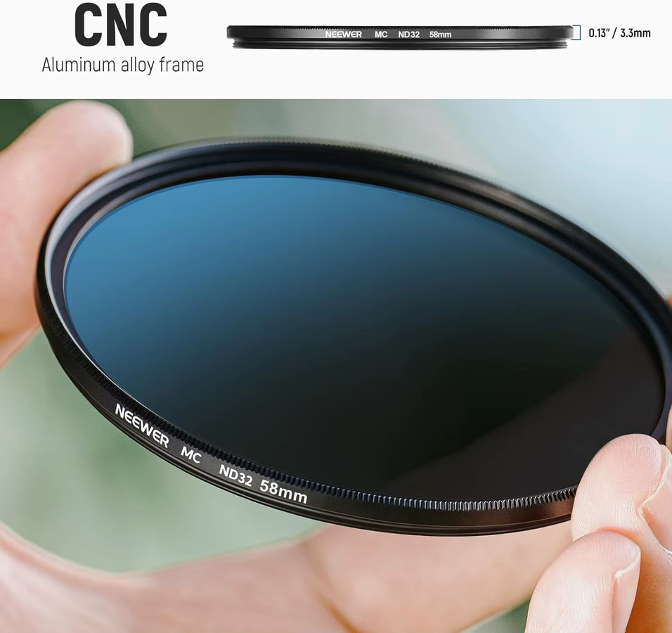 NEEWER ND-Filterset ND8/32/64 (3/5/6 Stopps) in Schwarz, mehrfach beschichteter Kameraobjektivfilter mit neutraler Dichte, 58 mm - Bild 5