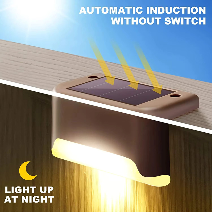 Solar Deck Licht Set IP65 Wasserdicht für Garten Terrasse und Treppen in Warmweiß - Bild 2
