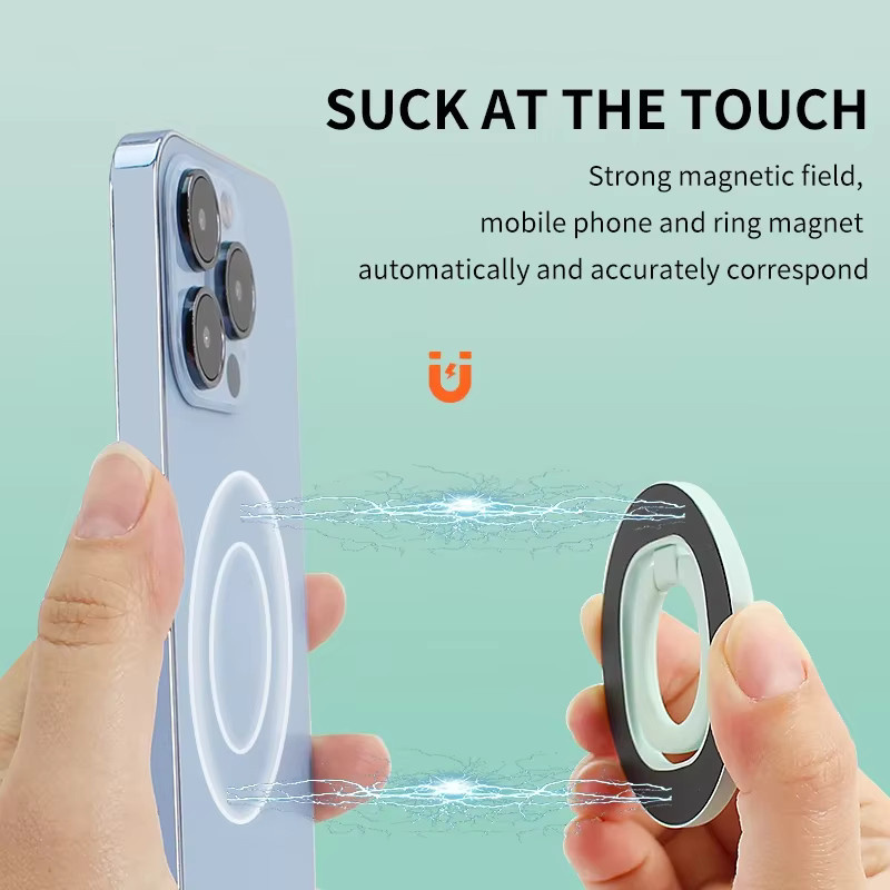 Magnetischer Ringgriff und Ständer für iPhone 16 17 Pro Plus mit MagSafe Kompatibilität in Weiß - Bild 3