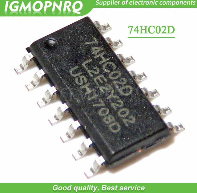 10 Stück SN74HC02DR Quad 2-Input NAND Gate IC in SOP-14 Bauform, Farbe: Schwarz - Bild 1