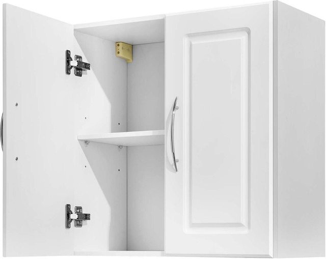 Buying Solutions MB Wandschrank für Waschküche, Küche und Bad in Weiß mit 2 Türen und verstellbarem Einlegeboden, Breite: 60 cm, Tiefe: 30 cm, Höhe: 22,5 cm - Bild 1