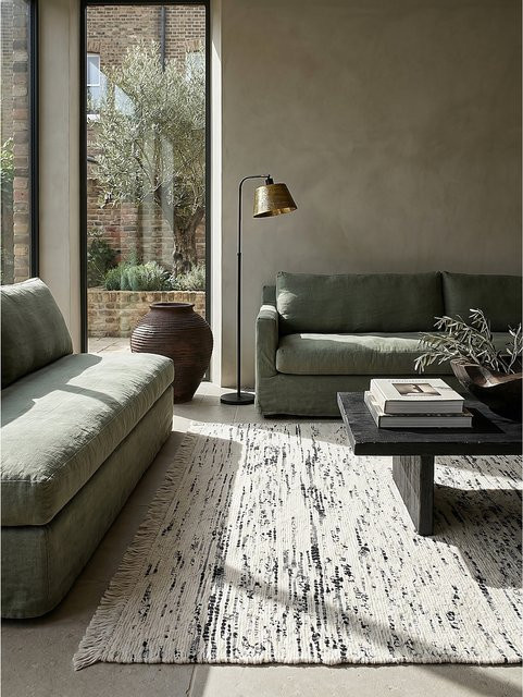Wollteppich Flachgewebe Kadima Design Monochrom mit Pinselstrich-Muster B/T: 140 x 200 cm - Bild 1