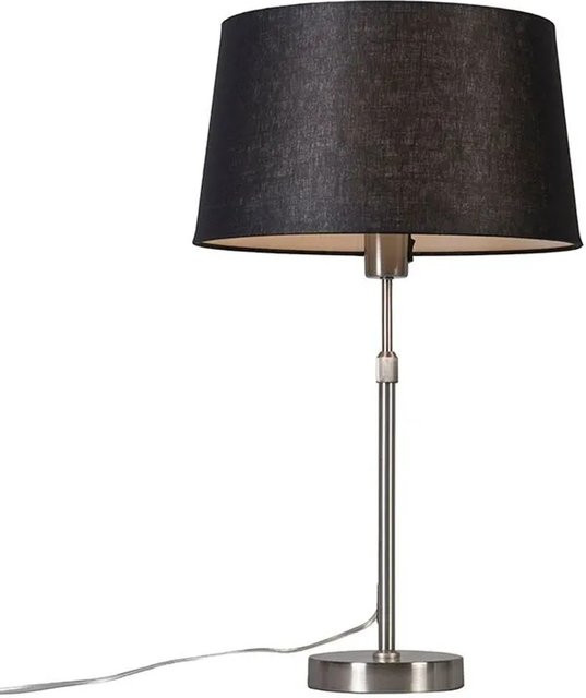 QAZQA Tischleuchte aus Stahl in Schwarz, modern, dimmbar und höhenverstellbar, E27 - Bild 1
