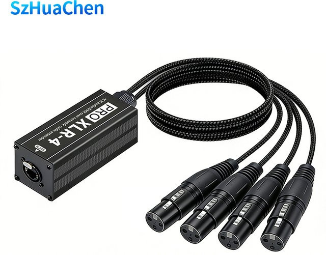 TITAK 4-Kanal XLR auf RJ45 Adapter Multicore-Converter für Mikrofon und Mischpult, Schwarz - Bild 1