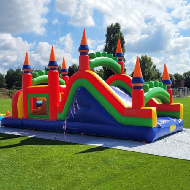 DINGYURUI Aufblasbarer Hindernisparcours 4-in-1, Rutsche, Sprungmatte, Bunt / Mehrfarbig - Bild 1