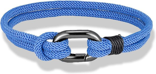 YULIN Armband, handgeflochtenes 3mm Seil, Edelstahl, grau, 17cm, Unisex - Bild 1