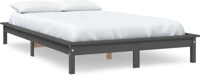 vidaXL Massivholzbett aus Kiefer in Grau mit rustikaler Optik, B/T/H: 160 x 200 cm - Bild 1