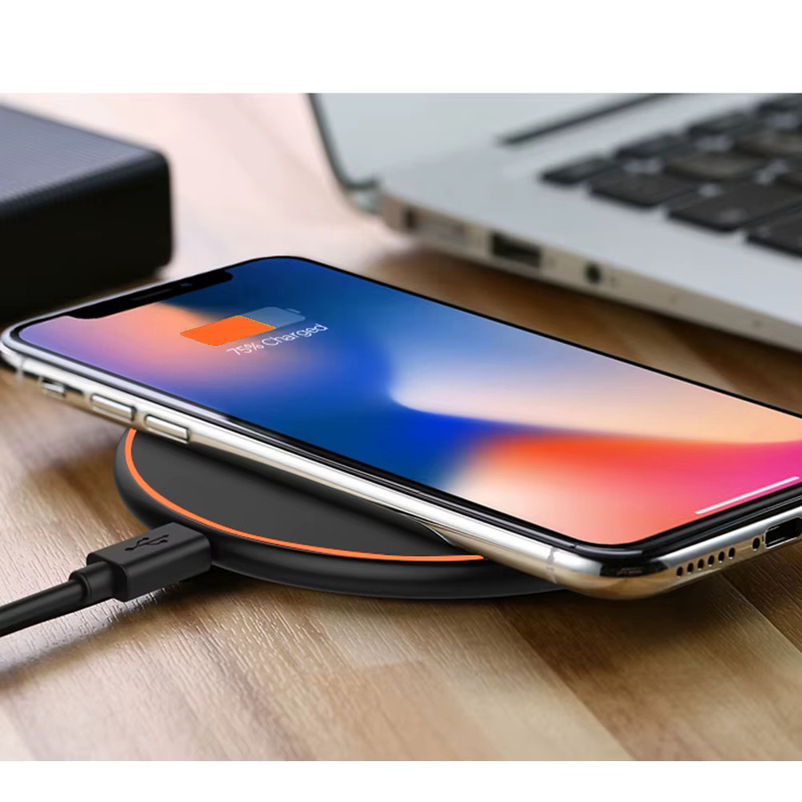 VIKEFON Kabelloses Ladepad in Schwarz, Schnelles kabelloses Ladegerät kompatibel mit iPhone und Samsung Galaxy sowie AirPods - Bild 2