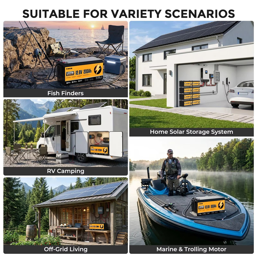 RVPOZWER LiFePO4 Lithium-Batterie 12V mit integriertem 200A BMS für Wohnmobile und Boote - Bild 7