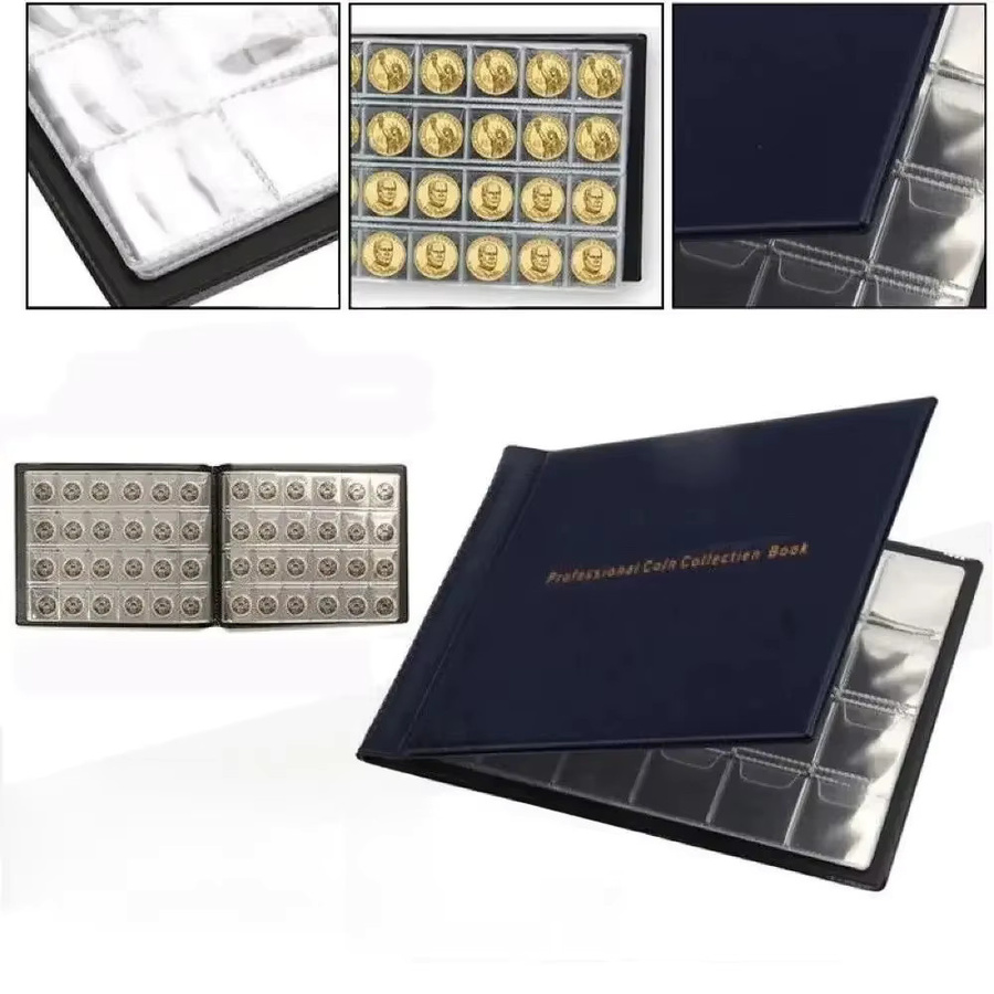 Blaues Münzsammelalbum aus Kunststoff mit 240 Taschen für Sammler - Bild 3