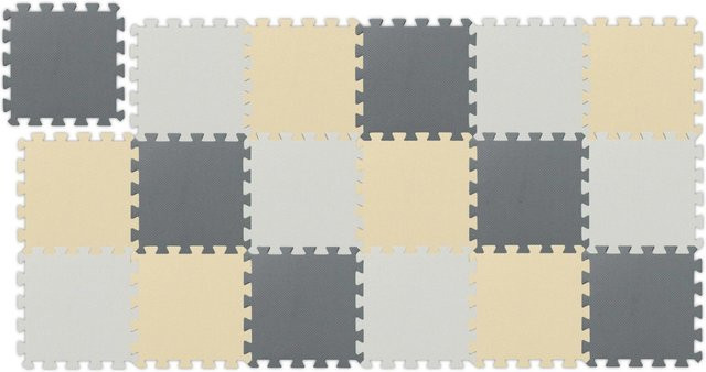 Relaxdays Puzzlematte aus EVA Schaumstoff in Beige, Weiß und Grau, rutschfest und weich, B: 174 cm, T: 87 cm - Bild 1