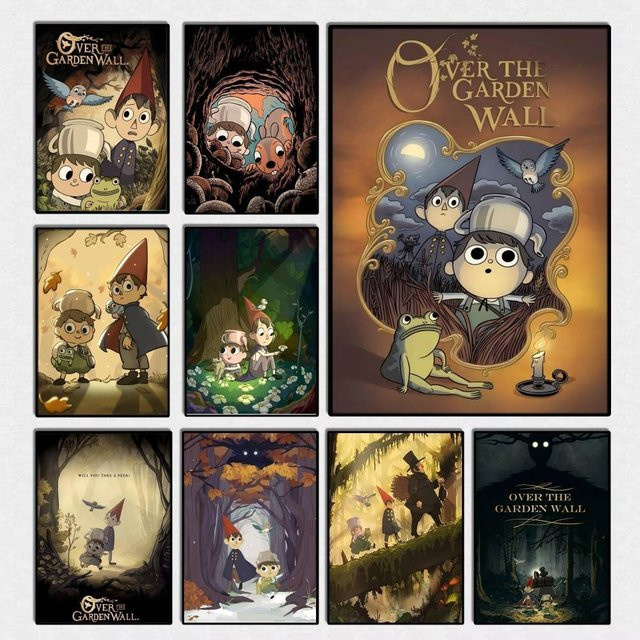 Anime Over the Garden Wall Wandaufkleber aus Papier, Mehrfarbiger Wanddekor für Wohnzimmer und Bar, B/H: 15,0 x 15,0 cm - Bild 1