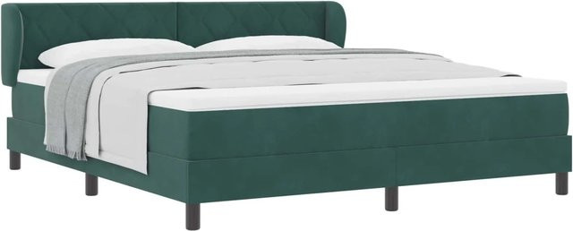 vidaXL Boxspringbett mit Matratze in Dunkelgrün aus Samt, B/T/H: 180 x 200 x 185 cm - Bild 1