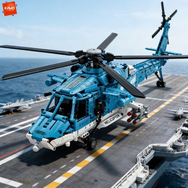 KAVOWORLD Blauer Kampfhubschrauber, Baukasten, 1521 Teile - Bild 1