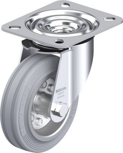 Blickle Lenkrolle LE-VE 100R-SG in Silber/Grau mit 100 mm Rad-Durchmesser und 70 kg Tragfähigkeit - Bild 1