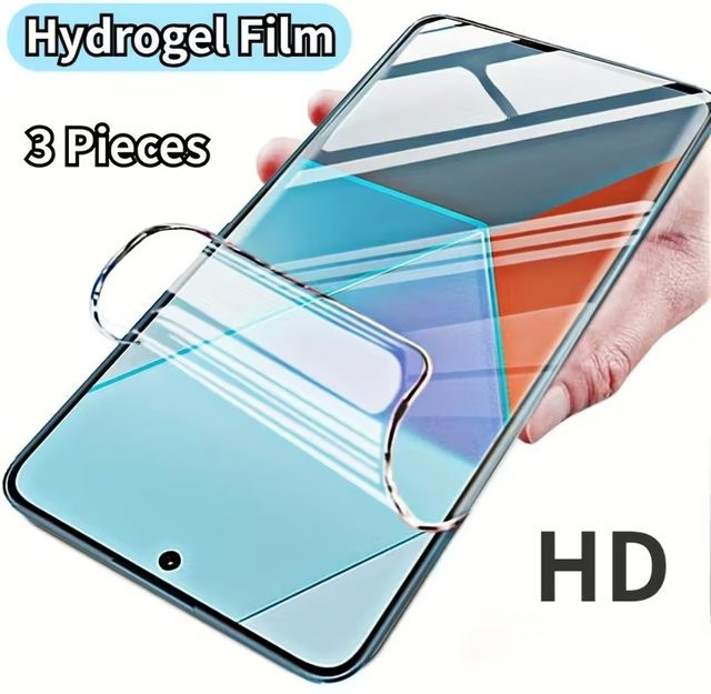 3er-Set Hydrogel Display Schutzfolien für Realme 10, 11, 12 Lite, 13 und 14 Pro Plus, transparent, Vollabdeckung - Bild 1