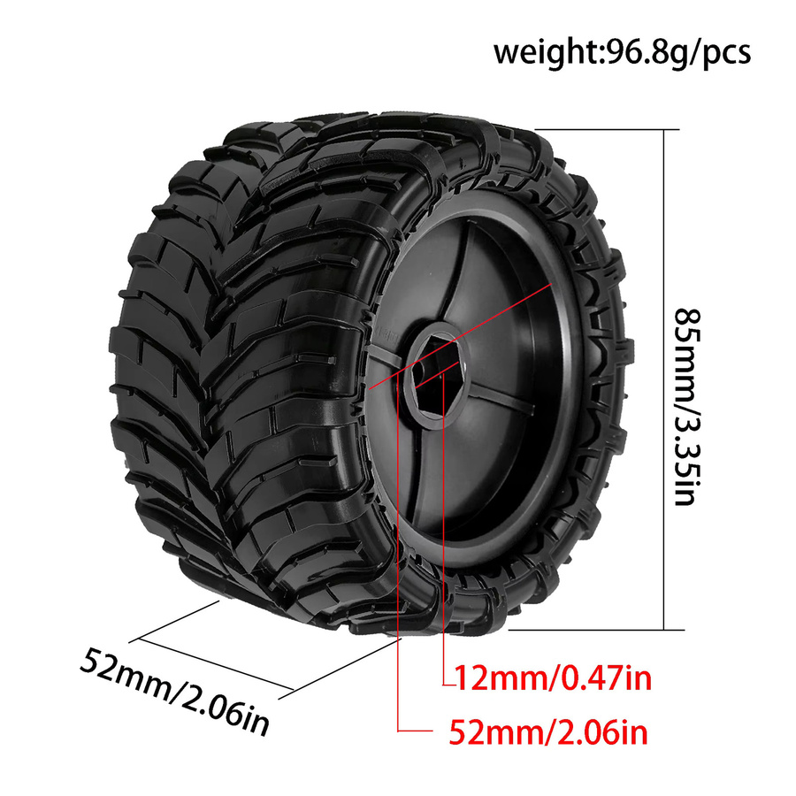 RED SPIDER Räder, 4-teiliges Set, 1/14, 1/16, RC Monster Truck Reifen - Bild 2