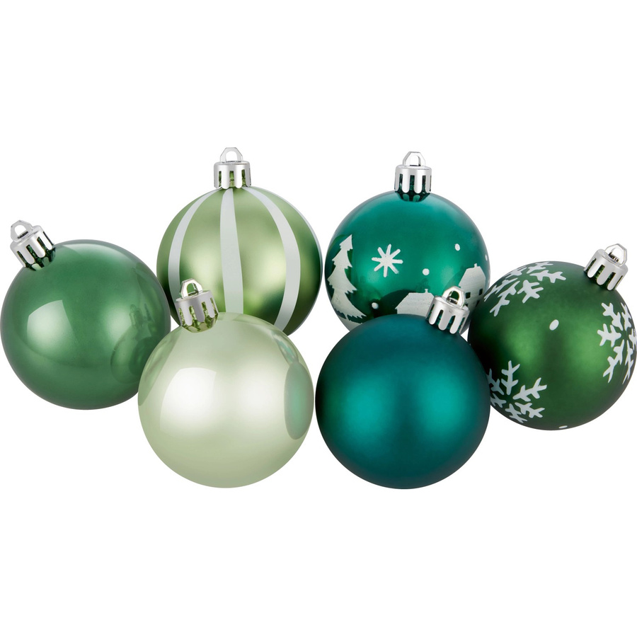 OBI Weihnachtskugeln aus Kunststoff, Mehrfarbig, 12er Set, Durchmesser: 6 cm - Bild 2
