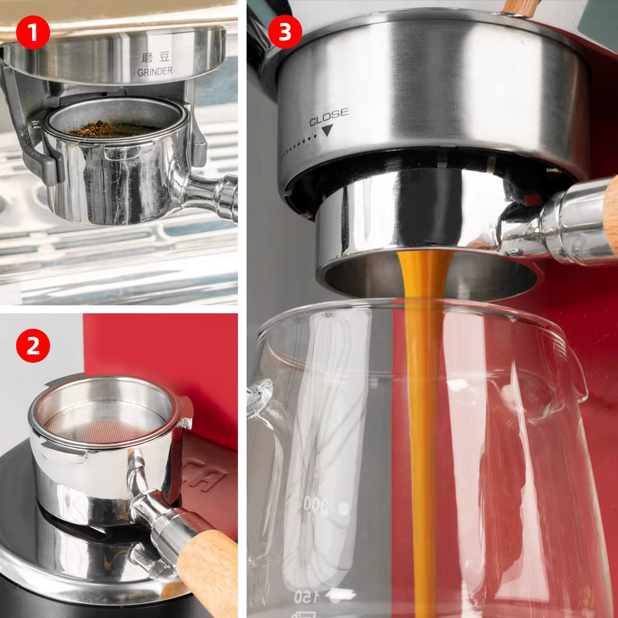 Dalinwell Kaffeefilterkorb aus Edelstahl mit doppelschichtigem Puck-Sieb, silber, Durchmesser: 51 mm - Bild 4